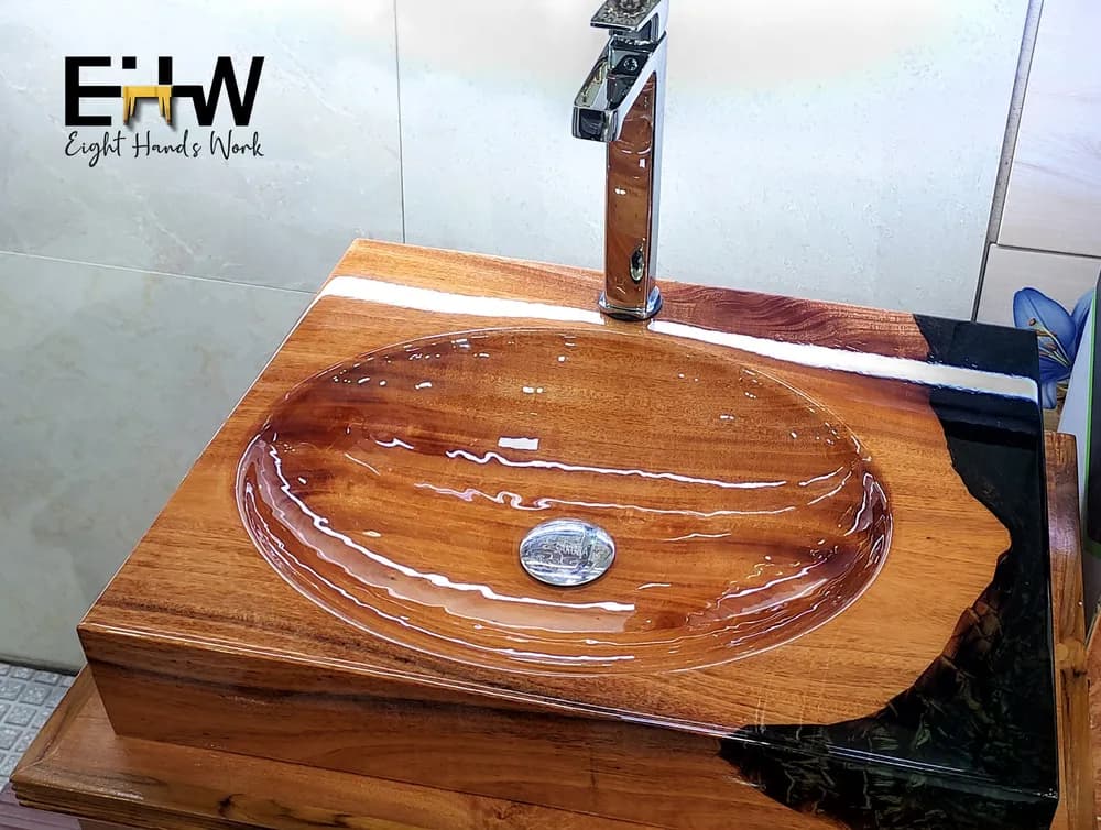 Wooden epoxy wash basin