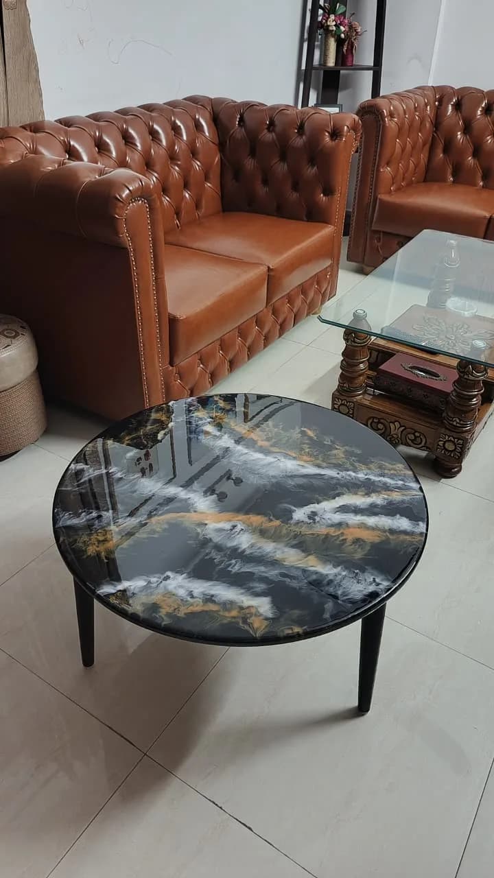 Epoxy Texture art Center table