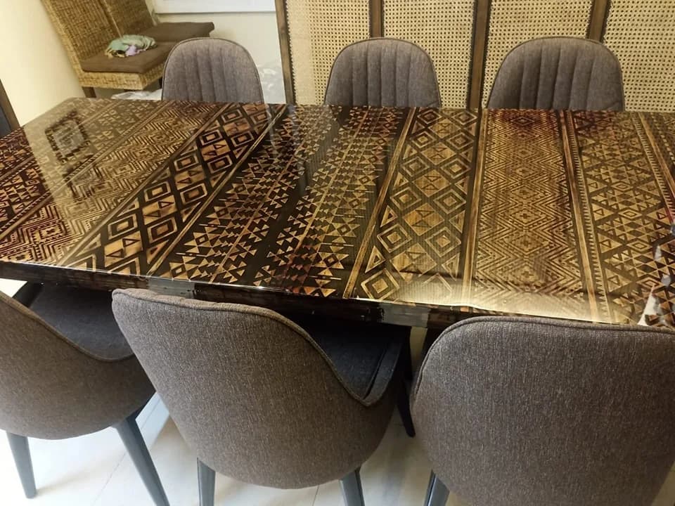 Epoxy CNC Transparent Table top