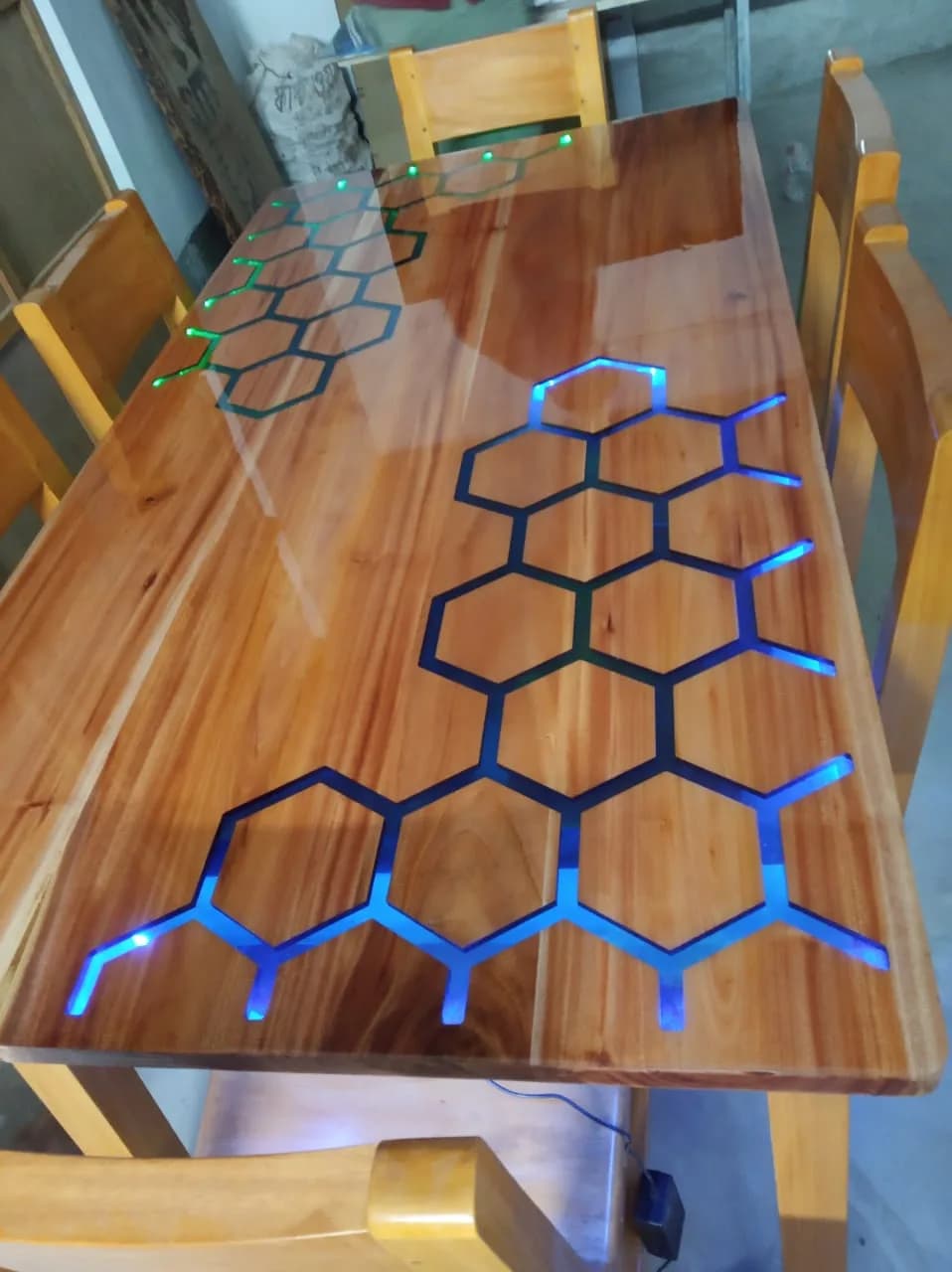 Epoxy CNC LED Dinning Table